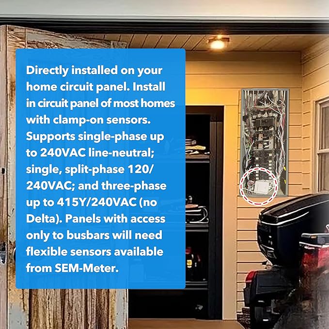 Smart Home Energy Monitor with 16 50A Circuit Level Sensors, Measure Power Usage in Real-Time, History with App (16 50A Circuit Level Sensors) - Compatible with Home Assistant