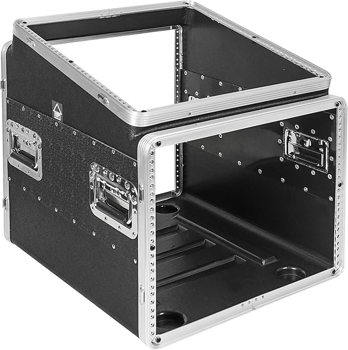 Sound Town Lightweight and Compact 8U ATA ABS Rack Case, with Slant Mixer Top, 21" Depth, 10U Top and 8U Side Spaces (STMR-A10X8U)
