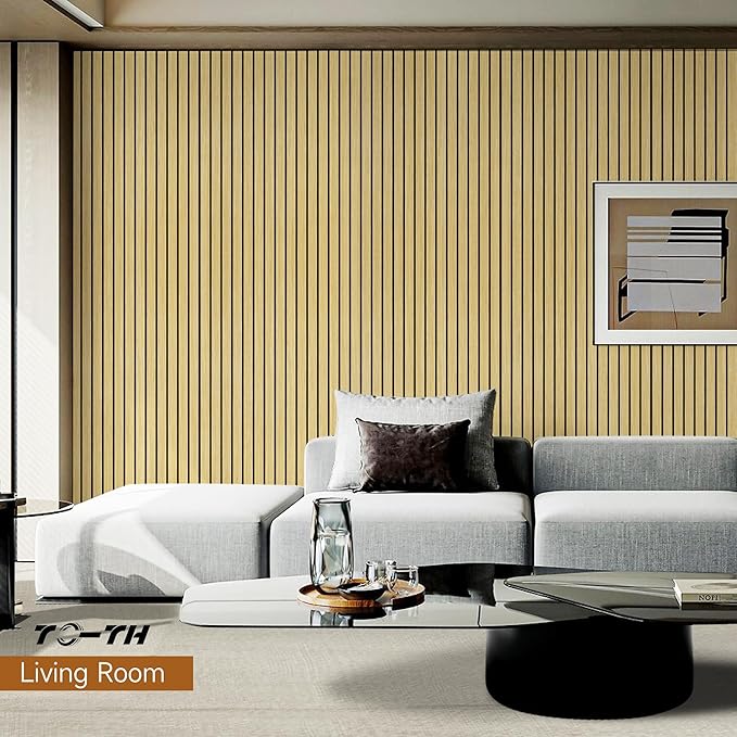 TO-TH Large Art Acoustic Panels,5 Pack Sound Absorbing Panels,47.2” x 23.6” x 0.4” Soundproof Panels,High-Density Acoustic Wall Panels,Decorative Sound Panels with Wood-Look