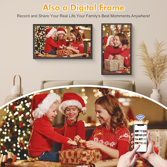 24" Digital Calendar Picture-Frame for-Wall-Planner - Interactive Display Electronic Calendar Picture Frame, Star Reward, Chore Chart, Sync Google iCloud Outlook Calendar, Wall Mount, Gift for Mom Dad