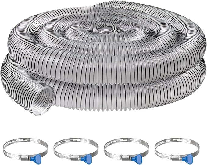 PVC Dust Collection Hose 2-1/2"x20',2.5 Inch Dust Collector Vacuum Hose for Workshop Woodworking Dust Collection System,Puncture Resistant Flex Clear PVC Fume Hose Tube w/Carbon Steel Wire