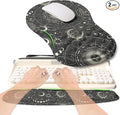 KUOSGM 2-in-1 Ergonomic Set, Wave Rise Keyboard Wrist Rest and Massage Bulge Slope Mouse Pad Wrist Support, Cushion Memory Foam Integrated to Relieve Wrist Pain, Constellation
