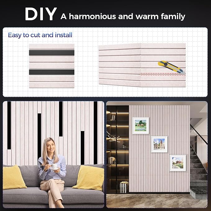 BSHEAD 12 Pack Large Soundproof Wall Panels, 12 x 12 x 0.47 in Sound Proof Foam Panels for Walls, 1.2lb/ft³ High Density, Thicker 0.47in, Acoustic Panels, Sound Dampening Panels Camel