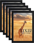 TKYGU 11x22 Picture Frame 5 Pack- Newspaper Frame for Assorted Media and News Articles-11x22 Wooden Frame with Plexiglass,Decorate Home and Office with Large Paintings -Fits Most Standard Newspapers