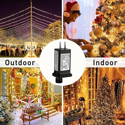Replacement 24V 0.25A LED Transformer Model JT-DC240V025-C Class 2 Power Supply IP44 LED Light Controller Low Voltage Transformer for Halloween Christmas Holiday String Light