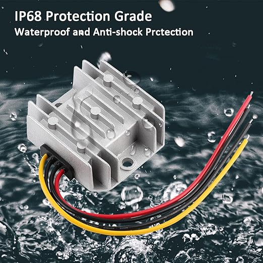 Voltage Regulator Reducer DC 8V ~ 40V to 12V 3A 36W Converter- DC 36V 24V 18V to 12V Step Down Up Converter Regulator Waterproof Module Transformer for Golf Cart Club Car