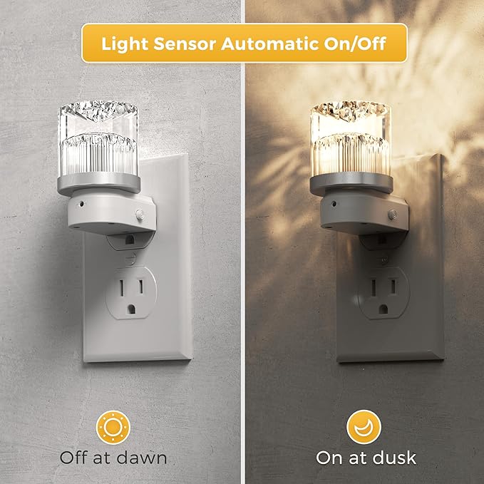 L LOHAS LED Night Light, Night Lights Plug into Wall with 10 Color Change RBG Nightlight Plug in Wall, Built in Dusk to Dawn Sensor for Hallway, Bathroom, Rooms, 2 Pack