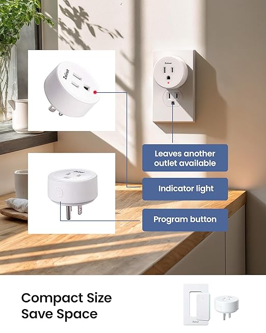 Zoiinet Remote Control Outlet Plug Switch, Buckle Design & Removable Wireless Light Switch, 300 ft, 15A/1500W, Programmable, for Household Appliances(3 Pack)