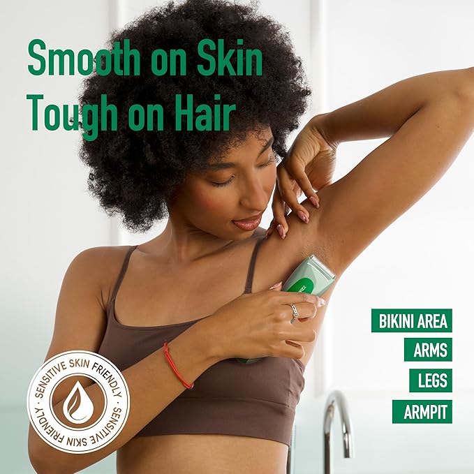 BAREWIZE Bikini Trimmer for Women, Electric Shaver for Women | LED Light, IPX7 Waterproof, USB-C Rechargeable, Ceramic Blade | Electric Razors for Women, Pubic Hair Trimmer Women (Jade Glow)