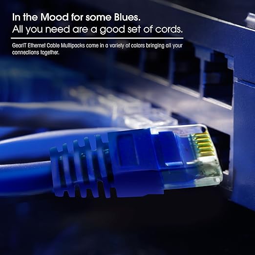 GEARit Cat 6 Ethernet Cable Pack - 100-Pack 1 ft Cat6 Ethernet Patch Cables | RJ45 Network Patch Cable, 10 Gbps Snagless Gold-Plated Connectors - Ethernet Cable Cat 6 for PC, TV, Router - Black