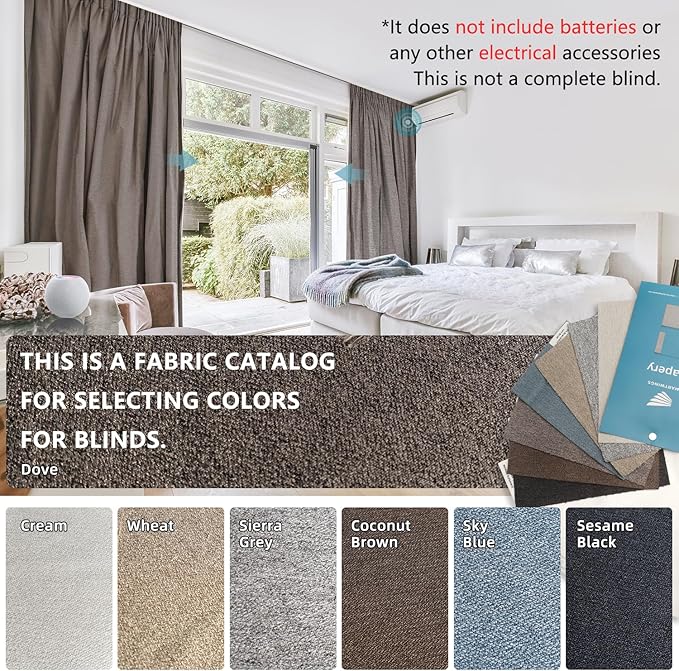 SmartWings Drapery Fabric Samples, for Custom Curtain Fabric Selection, Various Styles for Indoor Room, Multi Color