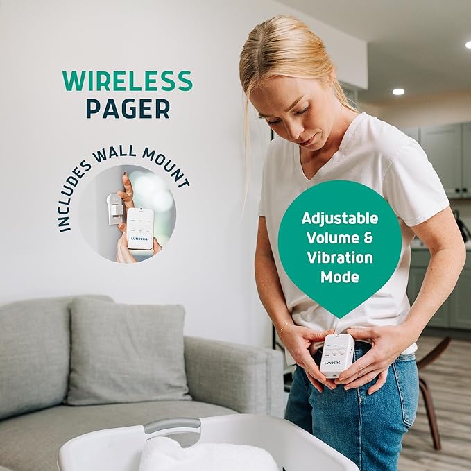 Lunderg Under Mattress Bed Alarm for Elderly Adults & Chair Alarm Set - Wireless Early-Alert Mattress Pad, Chair Pad & Pager - Bed Alarms and Fall Prevention for Elderly and Dementia Patients