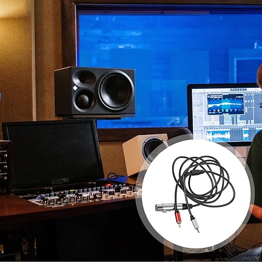 SEWCHICS XLR Female to Dual RCA Audio Splitter Cable 2m Microphone Signal Patch Cord for Audio Mixer Equipment