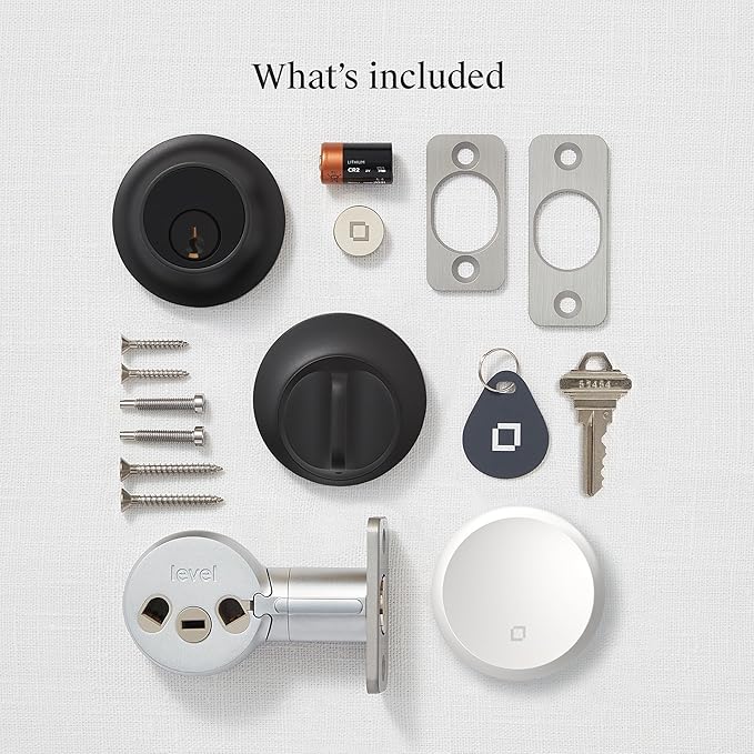 Level Smart Lock+ WiFi Deadbolt - World's Smallest Smart Lock - Apple Home Key & Voice Control - Matte Black