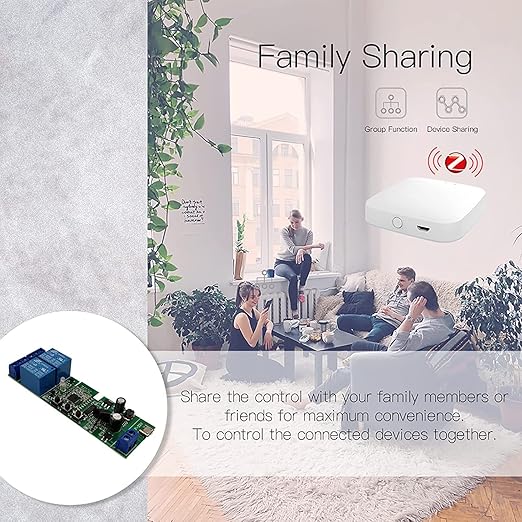 Newgoal Zigbee Tuya Smart 2 Channel Smart Relay Module with 433RF Remote Control USB 5V 7-32V Jog/Lock Switch Compatible with Alexa Google Home (Requires ZigBee Hub)