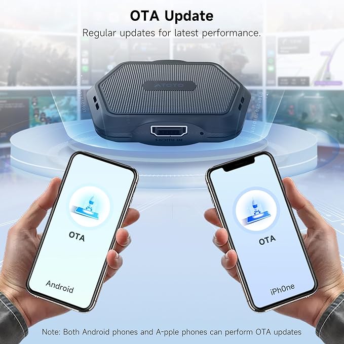 ATOTOMOVE Wireless Carplay Box Adapter with HDMI Input, 2 in 1 Dongle for Wired CarPlay Cars, Plug & Play Multimedia Hub for TV Box/Game Console/DVD/Blu-ray, Bluetooth 5.2, AD1 OTA Updates, Black