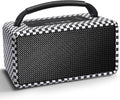 DINDIN Portable Bluetooth Speaker: 80W (Peak), 20H Playtime, Loud Wireless Wood Speakers with Bass, AUX and USB Input, Subwoofer, TWS Pairing, Vintage Speaker for Outdoor, Home, Office (White+Black)