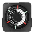 SURAIELEC Mechanical Timer with 2 Grounded Outlets, Indoor Electrical Plug in Timer with Trippers, 24-Hour Programmable and 3 Prong Outlets for Christmas Decorations, Plant Lights, Fan, 15A, Black
