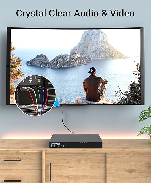 BlueRigger Component Video Cable with Audio (3FT, RCA- 5 Cable, Supports 1080i) - Compatible with DVD Players, VCR, Camcorder, Projector