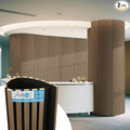 Art3d 2-Pack Acoustic Wood Slat Wall Panel with Roll-Flat Design - 95.3 x 23.8 Inch Sound Absorbing Panels for Living Room Columns Corridor Curved Wall Decor, Ebony
