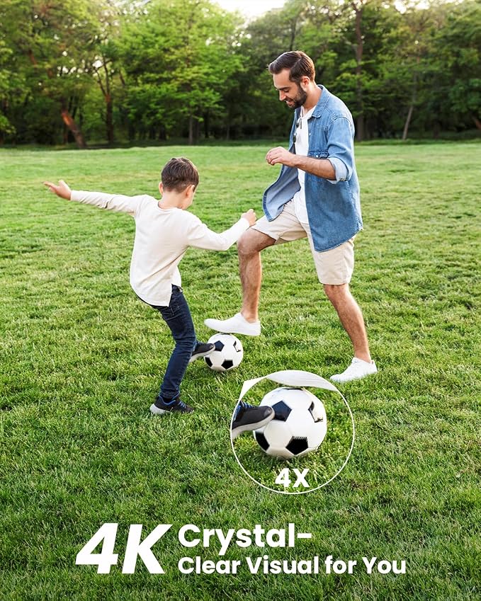 CAMSTRO 4K Security Cameras Wireless Outdoor No Subscription, 360° PTZ Home Security Cameras System, 64G Local Storage Home Hub, Human/Vehicle/Pet Recognition AI, Color Night Vision, 4 Cam-Kit