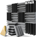 48 Pack Sound Proof Foam Panels,12" X 12" X 2" Self-adhesive Acoustic Panels with High Density,Decorative Soundproof Wall Panels Sound Absorbing Foam for Wall and Ceiling(Black+Gray)