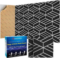 8 Pack 2-Layer Soundproof Wall Panels, 15.7 x 15.7 x 0.43 in Large Sound Proof Foam Panels for Walls, 1.1lb/ft³ High Density, 3D Acoustic Panels,Artistic Noise Dampening Panels Black&White