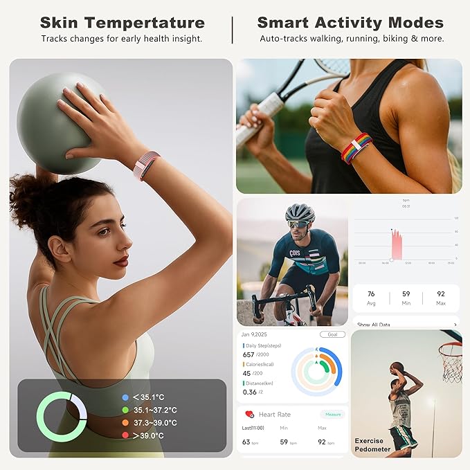 SEEKZERO Sleep Tracker, Activity & Fitness Trackers | Health Smart Bracelet 24/7 Heart Rate | Step & Calorie Counter | IP68 Waterproof Activity Tracker for Family & Friends-No Subscription Fee