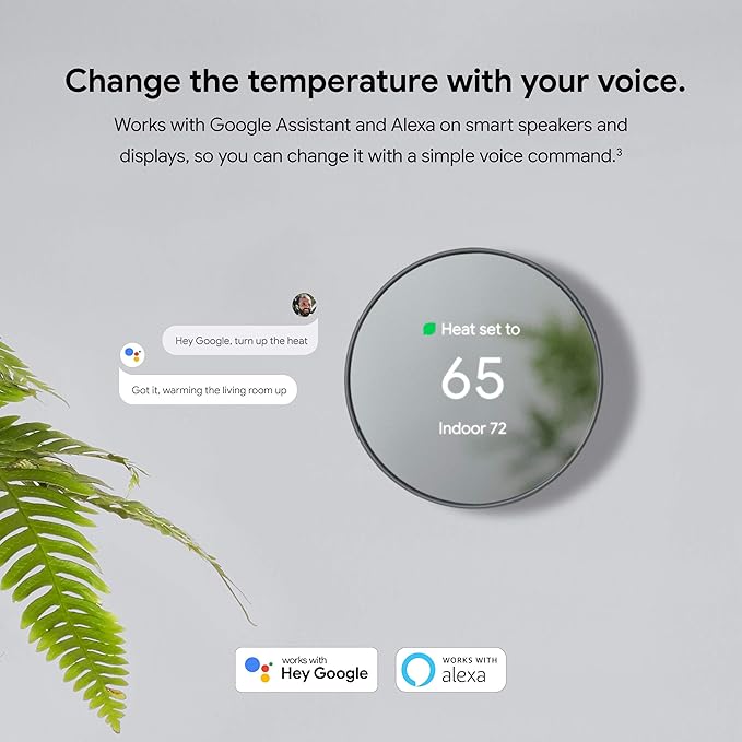 Google Nest Thermostat - Smart Thermostat for Home - Programmable Wifi Thermostat - Sand