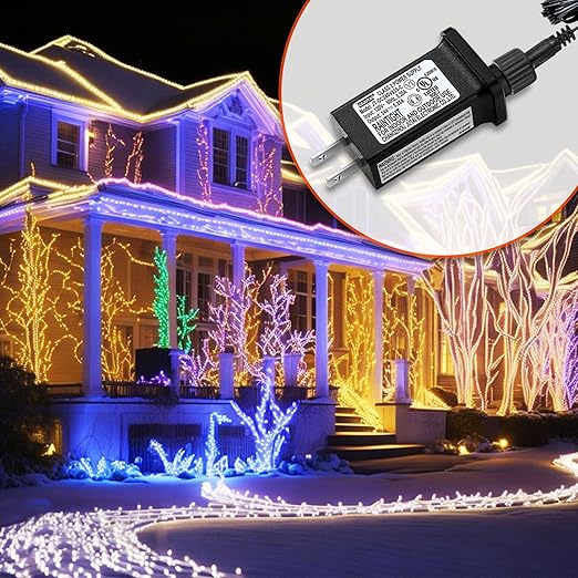 24V 0.25A LED Controller with Extension Cord, Replacement Model JT-DC240V025-C Class 2 Power Supply IP44 LED Light Controller Low Voltage Transformer for Halloween Christmas Holiday String Light