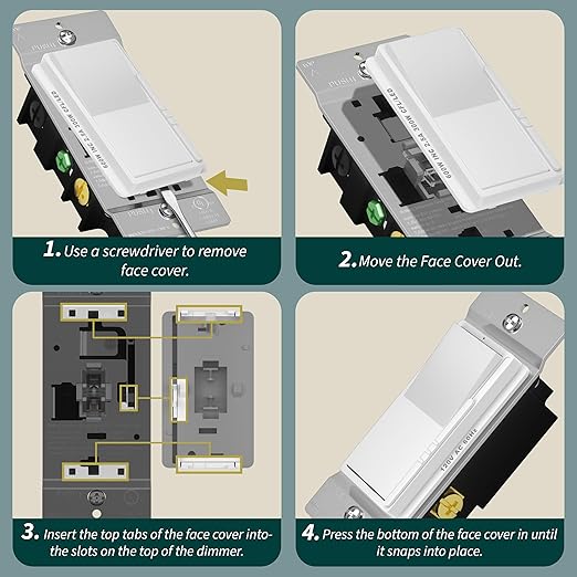 TOPGREENER Digital Dimmer Paddle Light Switch for Dimmable 300W LED/CFL Lights, Single Pole/3-Way, Modern Upgrade,LED Slide Dimmer, Wall Plate Included, UL Listed, White,10 Pack