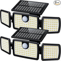 MIHANI Solar Flood Lights Outdoor, 2500LM Motion Sensor Security Lights with 270° Wide Angle, IP67 Waterproof, 3 Heads Solar Outdoor Lights for Patio, Yard, House, Garage (Non-Remote, 2 Pack)