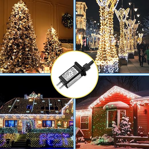 30V 0.2A LED Controller with Extension Cord, Replacement Model JT-EL/FC300V0200-C Class 2 Power Supply IP44 Low Voltage Transformer for Halloween Christmas Light