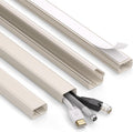 ZhiYo Large Capacity Wire Hiders for TV on Wall for 2-4 Cords, 63in (4xL15.8in) PVC Cable Cover with Adhesive Tape, Snap and Lock Design for Wall Mounted TV, Beige Cord Covers for Wires on Wall