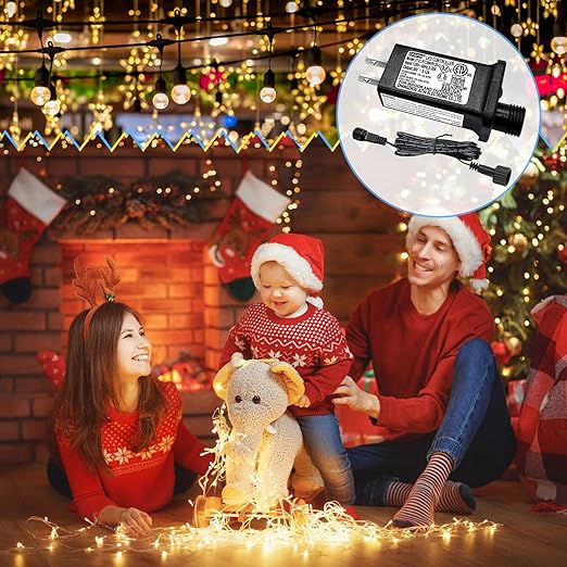 30V 0.12A Class 2 Power Supply Replacement LED Transformer IP44 LED Light Controller Low Voltage Transformer for Christmas String Light Inflatable Device (30V3.6W 8Modes 1PC)