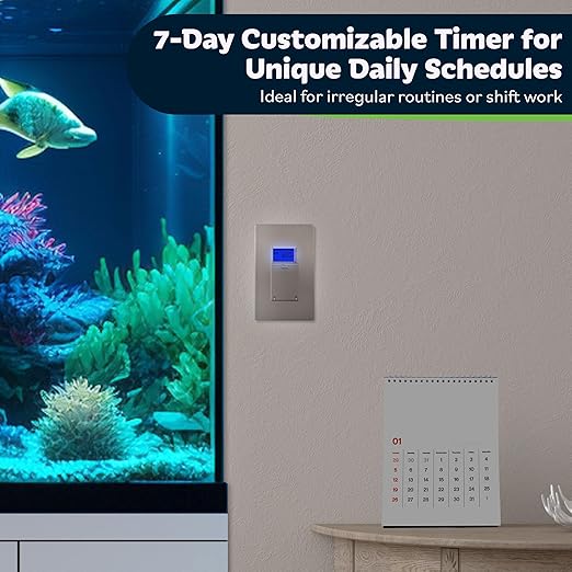TOPGREENER Digital Astronomic Timer Switch, 7-Day Programmable Sunrise Sunset Timer for Lights, Fans, & Motors, Single-Pole or 3-Way, Neutral Wire Required, UL Listed, TGT01-HN-NK, Nickel