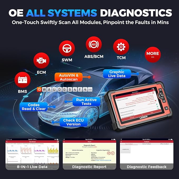 LAUNCH X431 CRP919E OBD2 Scanner, 2026 Bidirectional Scan Tool As CRP919EBT, ECU Code, 35+ Services, Active Test, All System Diagnose, CANFD & DOIP, FCA SGW, Android 10.0, 160+ Brands, 2 Year Update