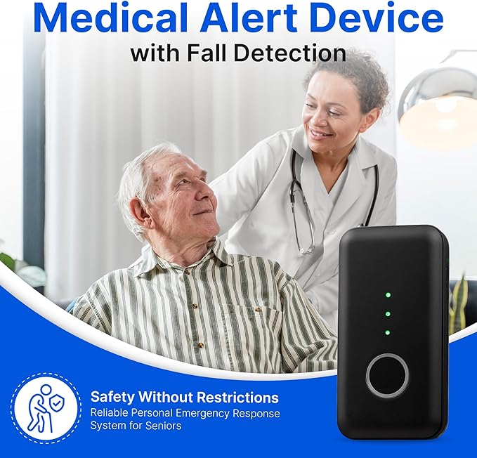 Home&Wellness Senior Safety Gemini Go Anywhere Medical Alert Device Button with Fall Detection ATT Cellular