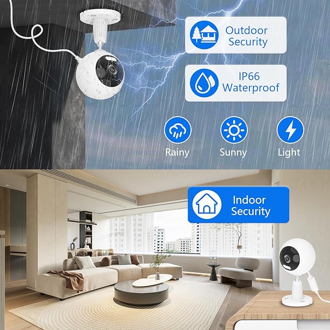 GUOANVISION 5G Cameras for Home Security,3MP Outdoor Indoor Security Camera for Baby/Elder/Dog/Pet/Nanny, WiFi Baby Monitor, 3 Alarm Modes, 3 Night Vision, IP66 Waterproof, 24/7 SD Recording/Cloud