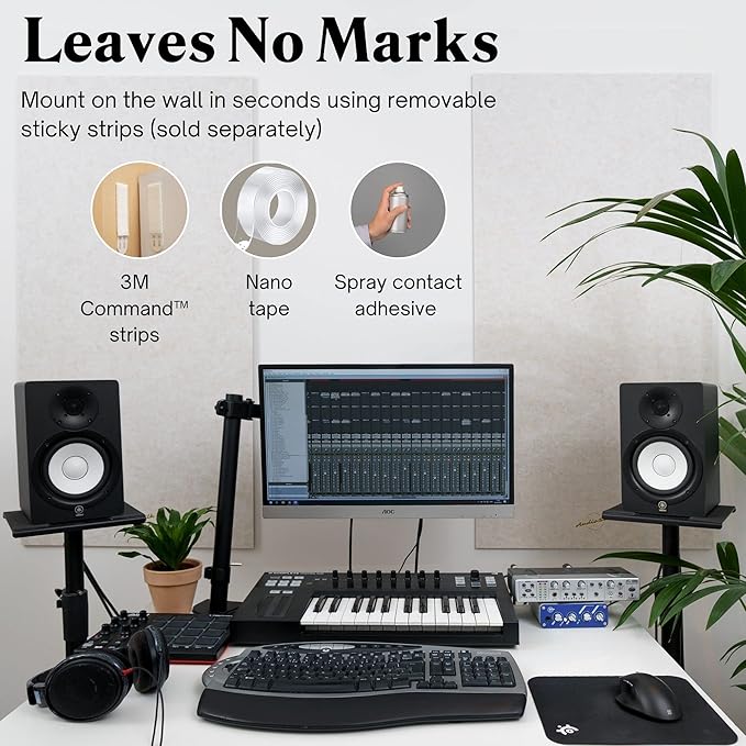 AudioSilk Acoustic Panels, 2 Pack, Large, 46" x 23", Natural