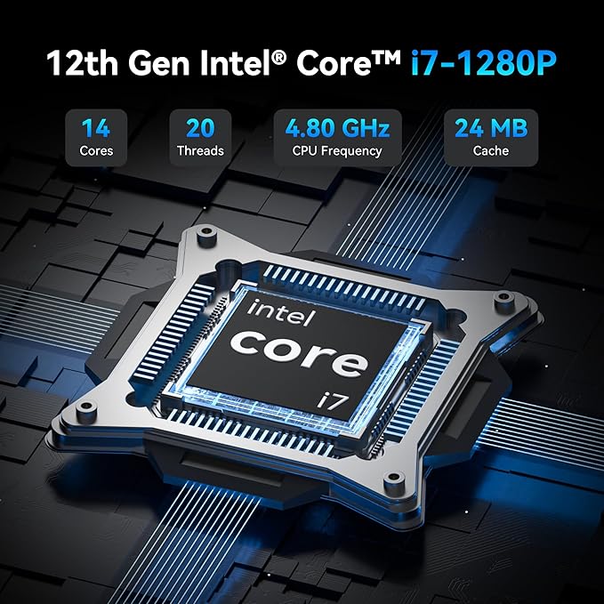 [3-Year Coverage]GEEKOM Mini PC IT12[Best Intel NUC12 Alternative] With Intel i7-1280P Mini Computers,16GB RAM/1TB SSD(Expandable, Not LPDDR) Windows 11 Pro Desktop PC (Low-Power),USB 4/8K/SD(UHS-II)