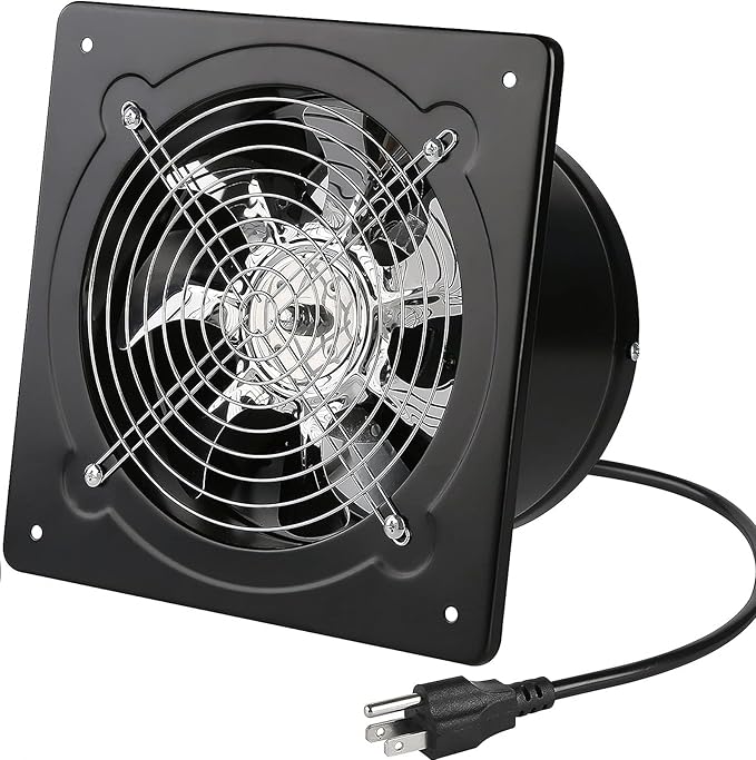 Aydomer Exhaust Fan 40W Through-wall installation Ventilation Fans 110V Exhaust Fan with Plug 6 inch Exhaust Smoke Fan with Pure Copper Motor for Kitchen Shopping Mall (Black)
