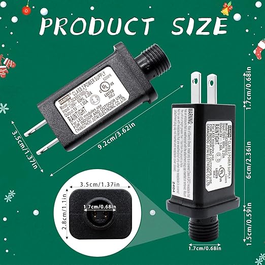 5V 1A Replacement LED Transformer Model JT-DC050V1000-C Class 2 Power Supply IP44 LED Light Controller Low Voltage Transformer for Halloween Christmas String Light Inflatable Decorations