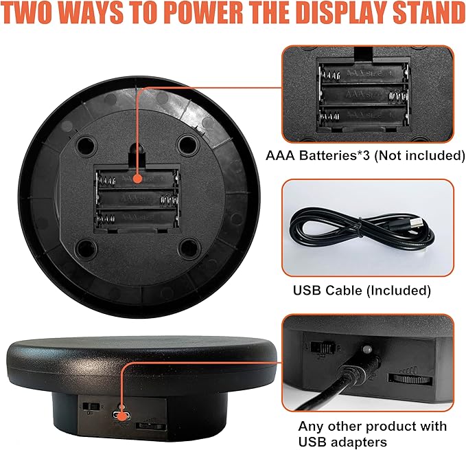 6.3 inch / 4.4LBS Load, 360 Degree Electronic Turntable Display Stand for Photography Products (16CM White)