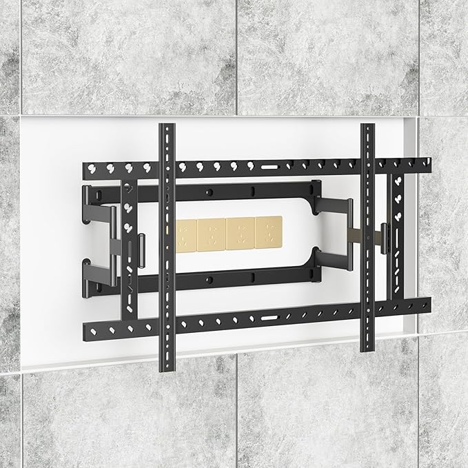 HILLPORT 98 Heavy Duty 75 85 86 100 110 120 inch TV Wall Mount Slim Extra Large Screen Recessed for Flat and Curved, Extended Arm Swivel Mount, Max VESA 1000x600mm, Up to 176.4lbs DY1020L