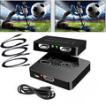 HDMI Splitter 1 in 2 Out【with 3HDMI Cables + 1USB Strip Power Cable 】 1×2 Power HDMI Splitter/Distributor 2 Ports for Dual Monitors Copy/Mirror Support 4K@30Hz 1080P Full HD 3D LED PS3/4 etc
