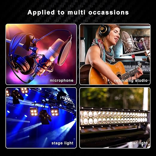 AuxLink 100ft 4Pack XLR Cable - Gold-Plated 3-Pin Male to Female Mic Cable, Compatible with Microphones, Speaker Systems, Stage Lighting and More