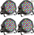JAJALUYA LED Par Lights 36 LED Stage Lights 7 Modes RGB DJ Lights with Sound Activated Remote and DMX Control DJ Uplighting for Birthday Party Events Wedding Christmas Stage Lighting (4 Packs)