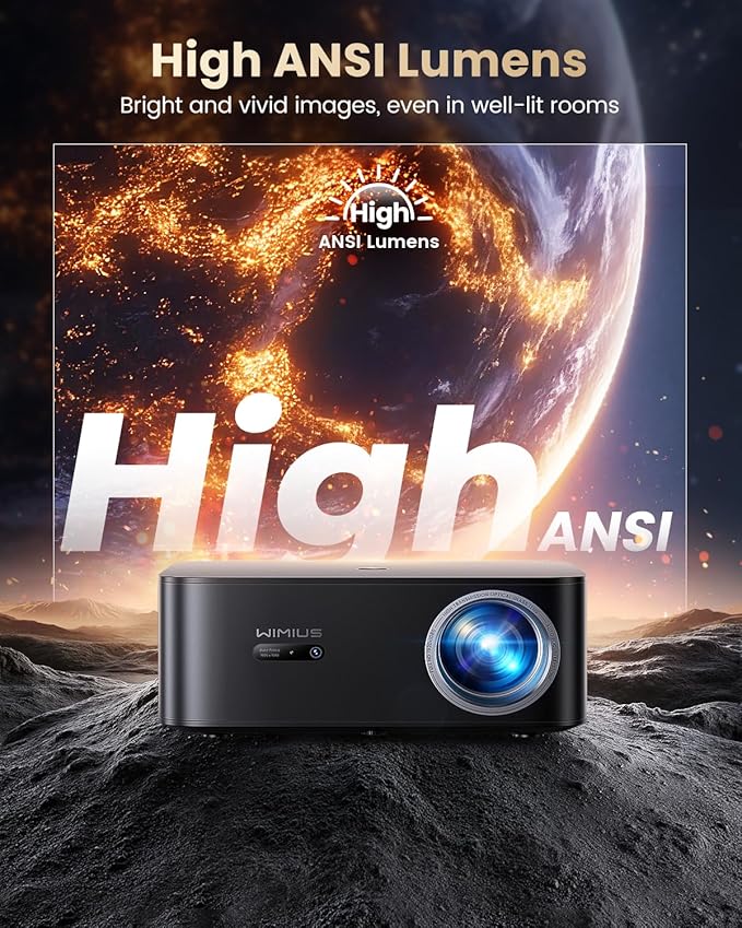 【Official Google TV/4K Supported 】Smart Projector with WiFi & Bluetooth, Outdoor & Home TV Movie Projectors with Voice Control,Auto Focus & Keystone,Compatible with Netflix Proyector WiMiUS K13 Black