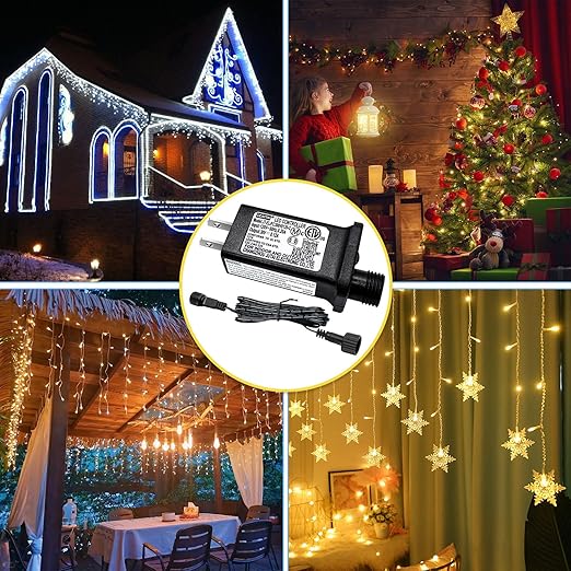 30V 0.12A Class 2 Power Supply Replacement LED Transformer IP44 LED Light Controller Low Voltage Transformer for Christmas String Light Inflatable Device (30V3.6W 8Modes 1PC)